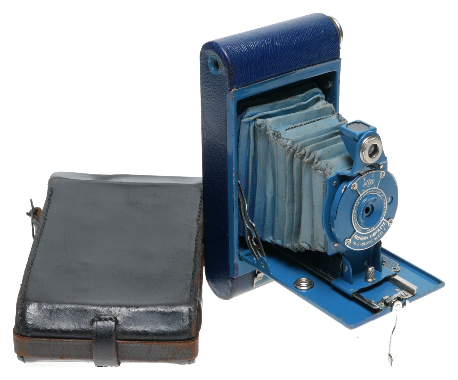 Kodak Rainbow Blue Hawk-Eye No.2 Folding Camera Model C Rare | eBay