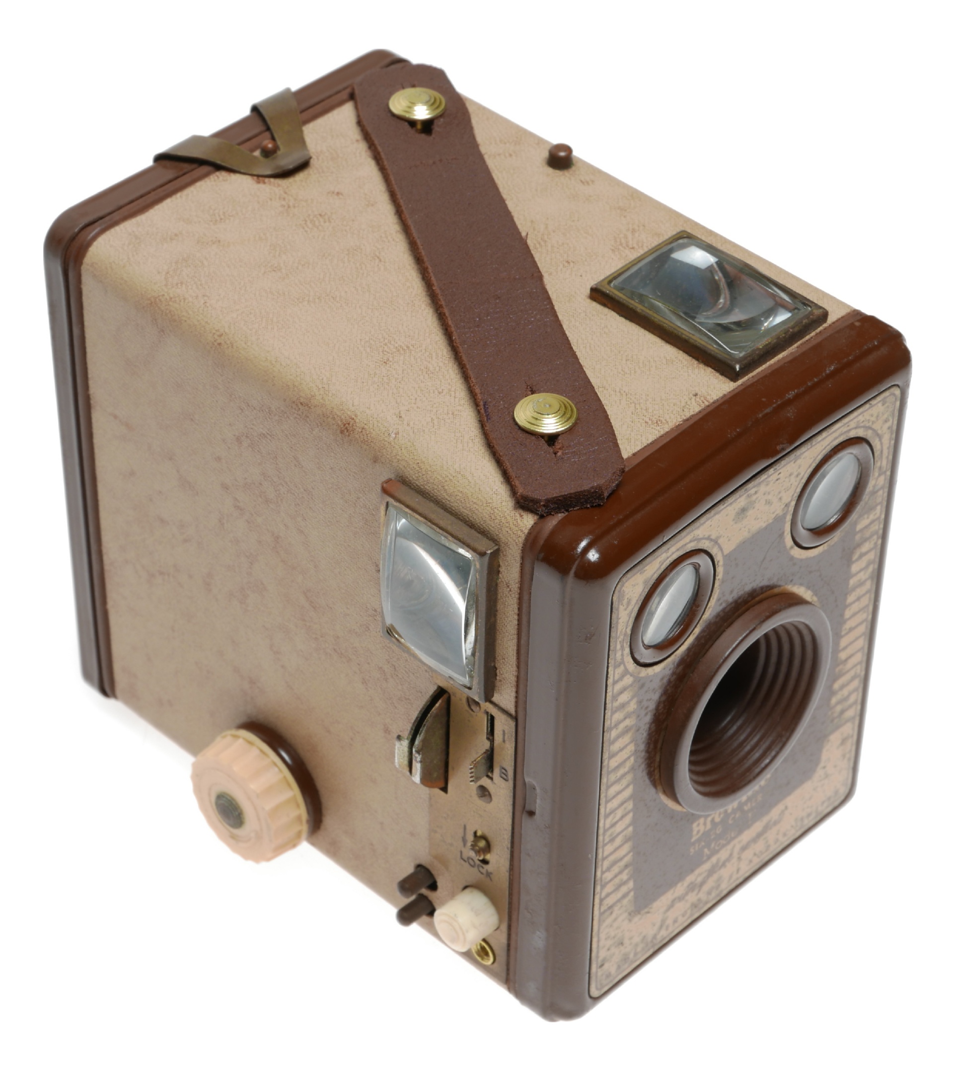 Kodak Brownie Six-20 Model F Box Camera with Flash Contacts