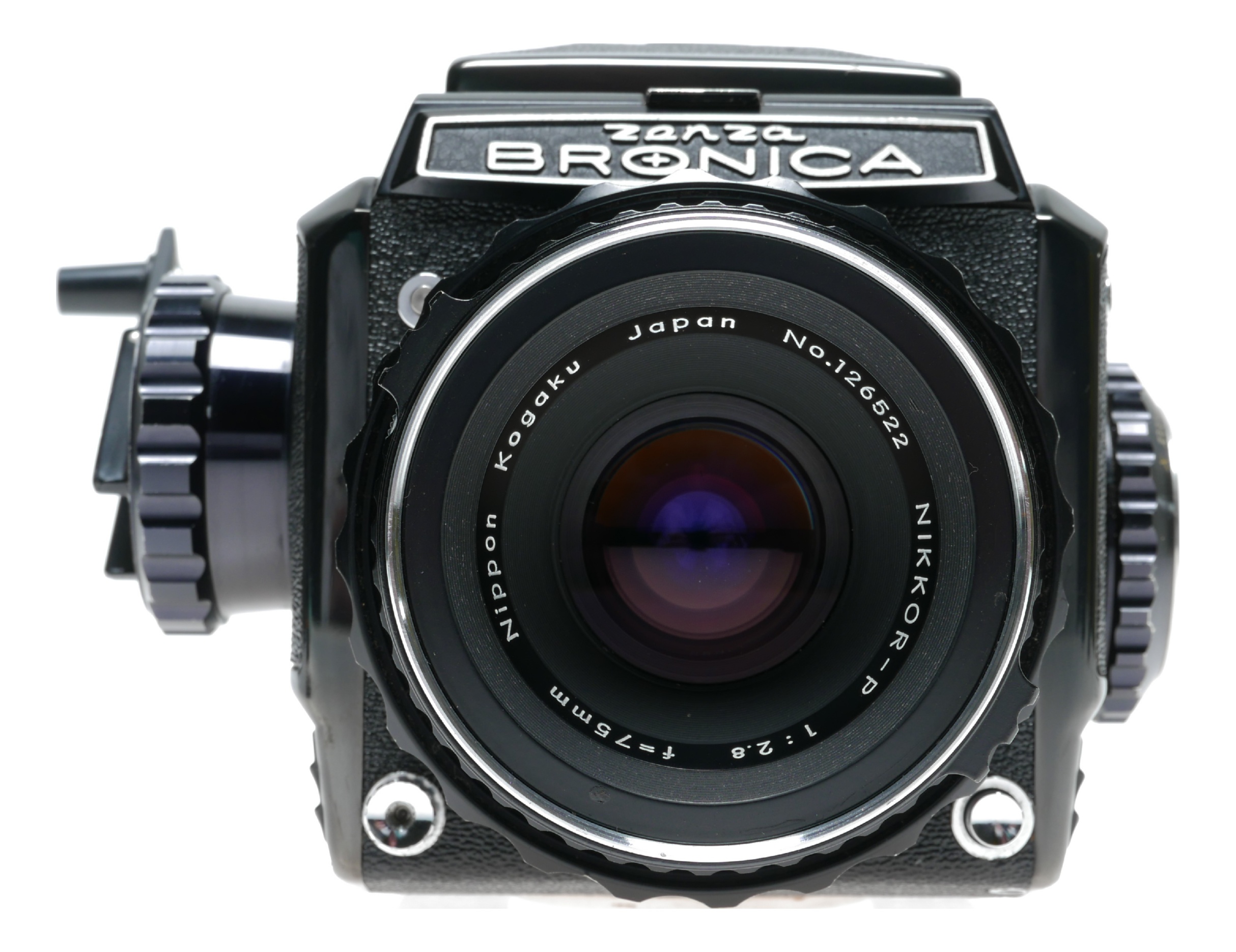 Zenza Bronica S2 6×6判 Nikkor 75mm F2.8 Near Mint】Zenza Bronica S2 Camera 6x6 Black w/Nikkor-P 75mm F2.8